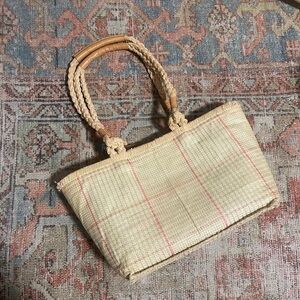 Lauren by Ralph Lauren Tan Woven Tote Bag